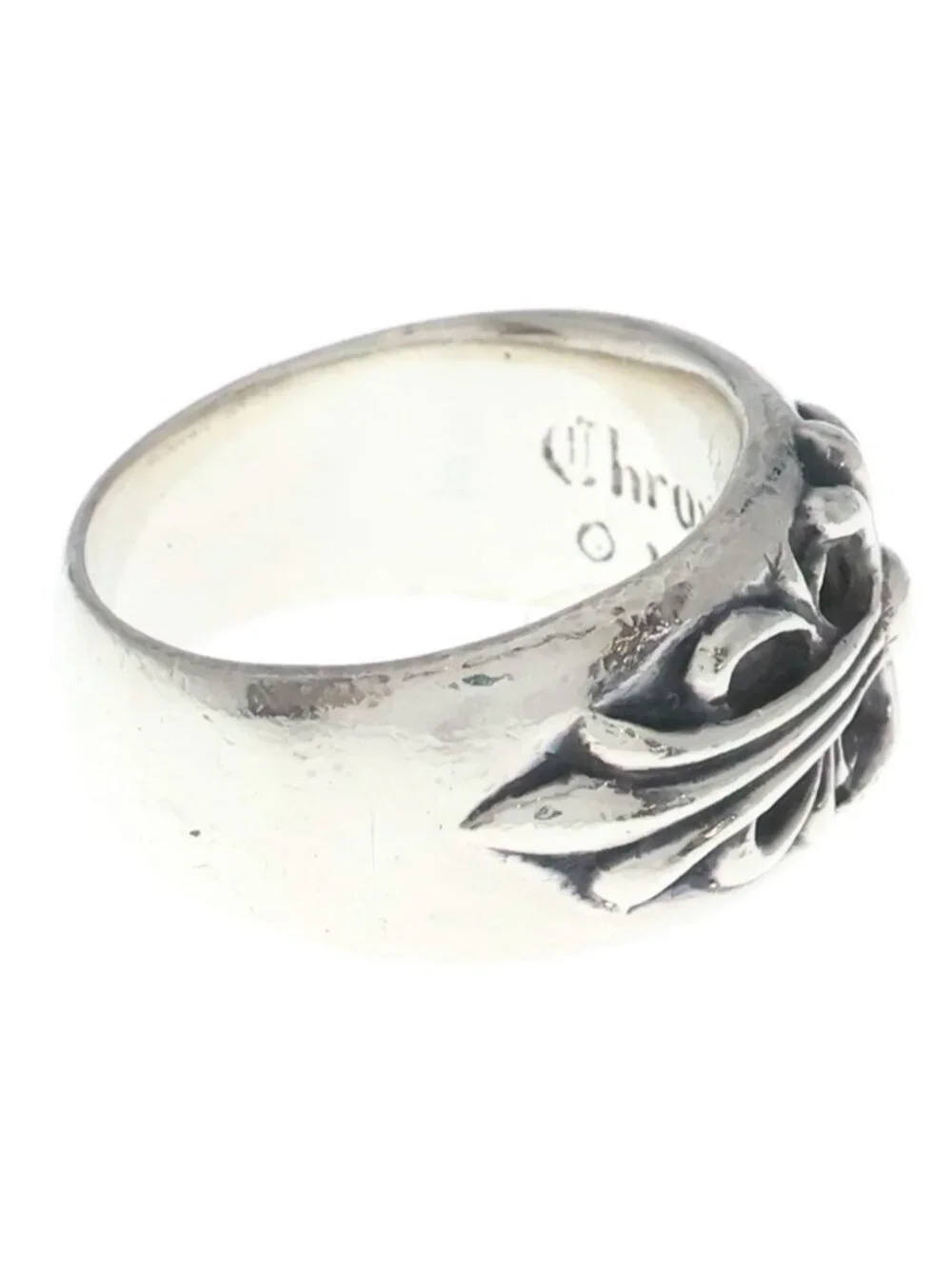 Chrome Hearts Flrl Crs Floral Cross Ring Silver